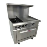 Ikon IR-2B-24MG-36 2-Burner Gas Range with Griddle and Oven 36"