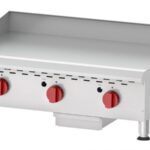 OMCAN - Countertop Stainless Steel Gas Griddle With Thermostatic Control with 3 Burners