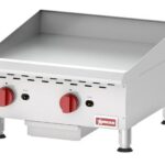 OMCAN - Countertop Stainless Steel Gas Griddle With Manual Control with 2 Burners